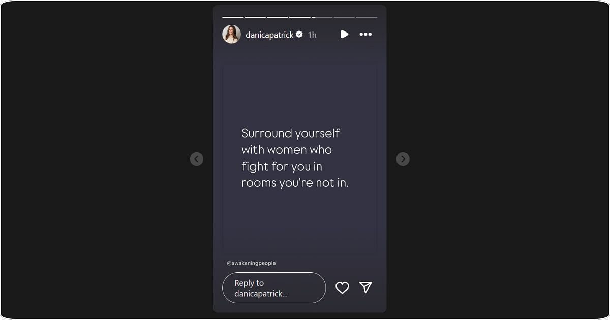 Danica Patrick reshared an empowering post on her social media. Image: @danicapatrick via Instagram